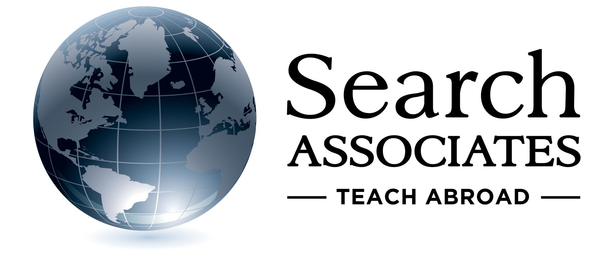 Search Associates Logo - a globe with the words Search 