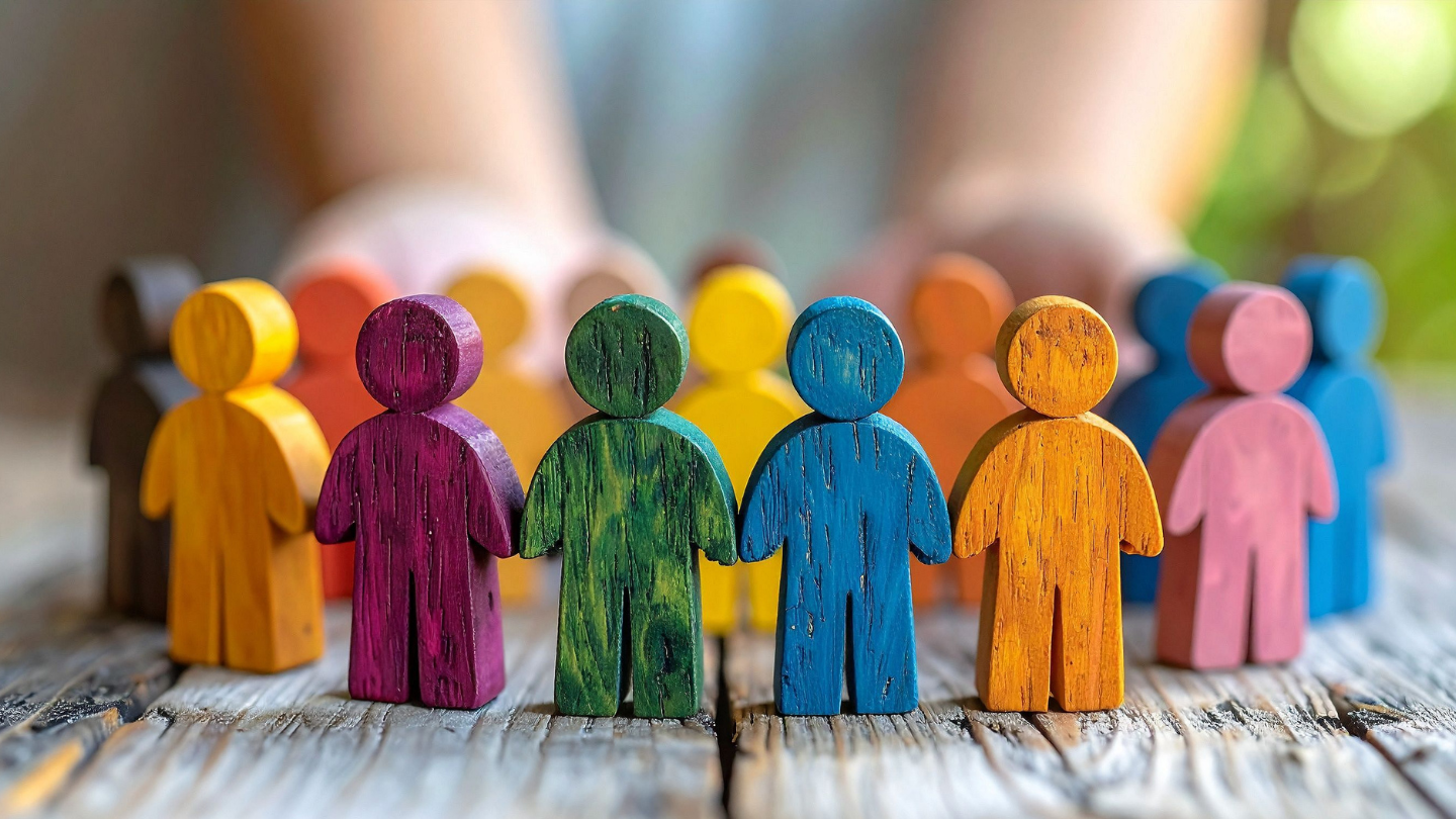wooden figurines depicting people