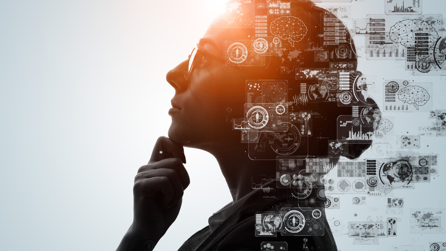 a person thinking with ai infographics
