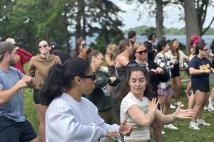 BEd students dancing during Dictus Mattson's workshop