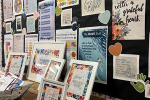 Colourful posters with positive slogans