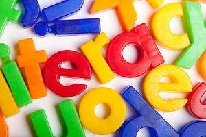 colorful letters that spell literacy