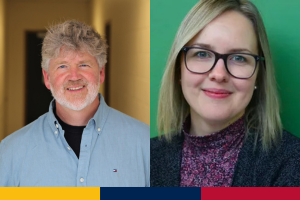 Ben Bolden and Tiina Kukkonen smiling at the camera