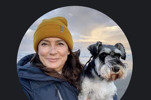 A woman with a dog