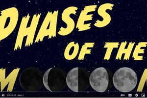 Title screen from a video that reads "Phases of the Moon."