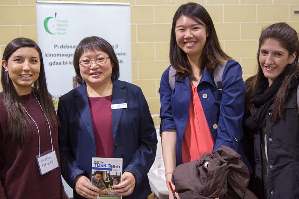Students at booth at Options Career Fair