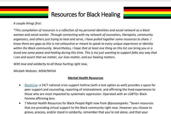 Resources for Black Healing