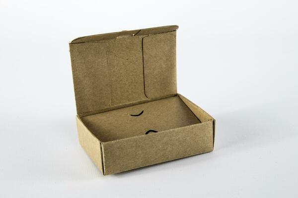 An open cardboard box