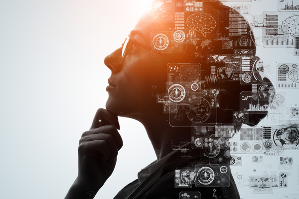 a person thinking with ai infographics