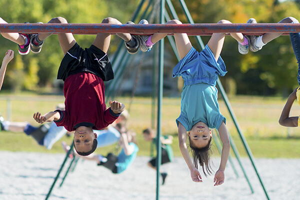 a group children playing at a park