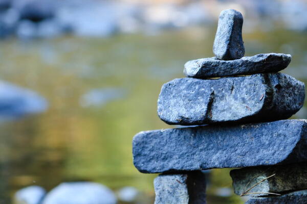 a picture of a tower of rocks