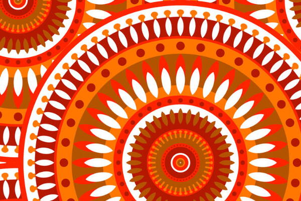 a picture of colourful indigenous art