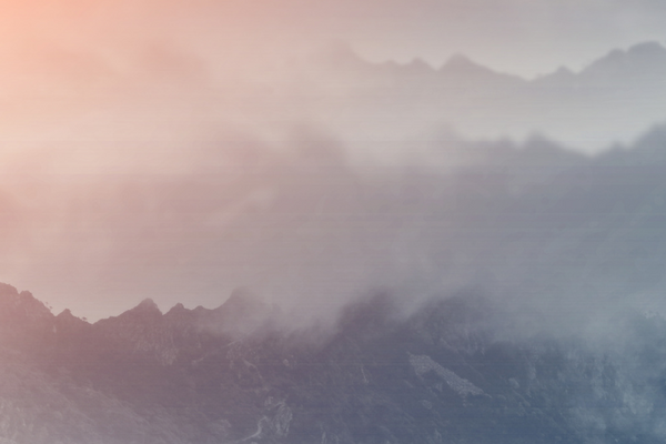 Mountain range at Sunset