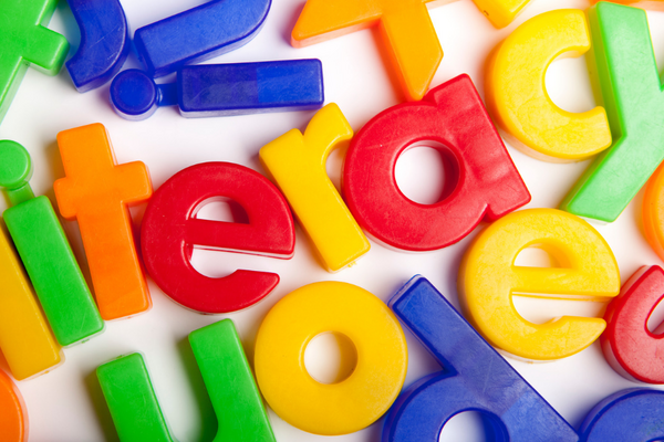 colorful letters that spell literacy