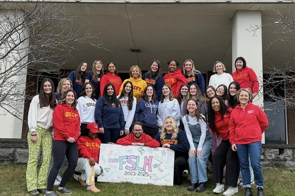 FSLM Class of 2023-24 poses outside of Duncan McARther 