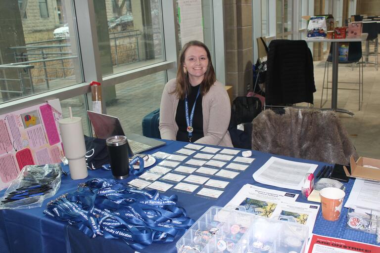 Haley Clark at the registration table