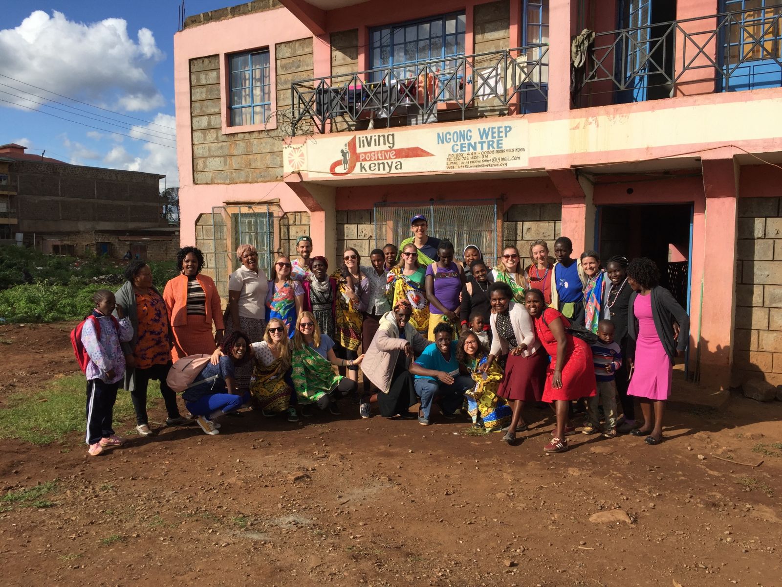 Group of volunteers and staff at Living Positive Kenya