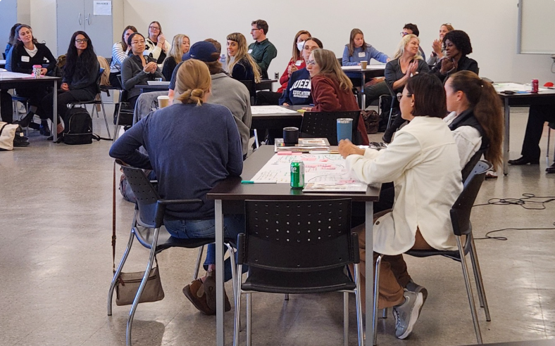 Groups engaging in discussion about their CE planning