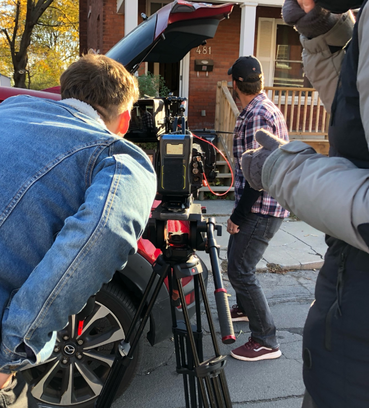 Queen’s Film & Media students working on past productions under the Practicum