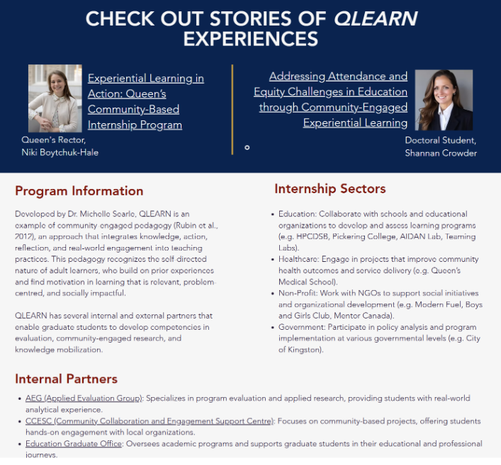 QLEARN Experiences