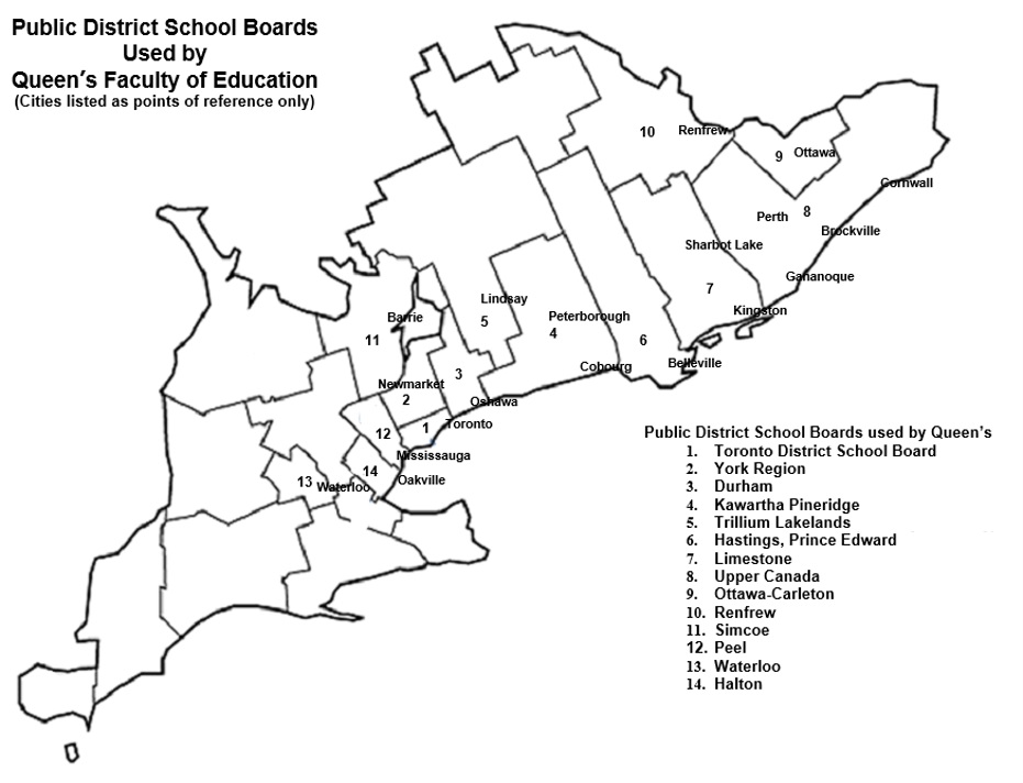 Map showing Public School Board partners