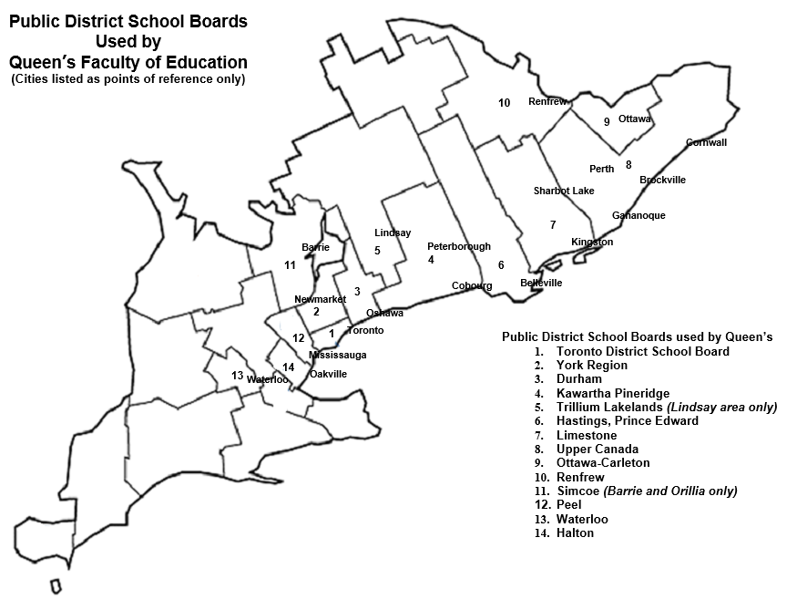 Map showing Public School Board partners