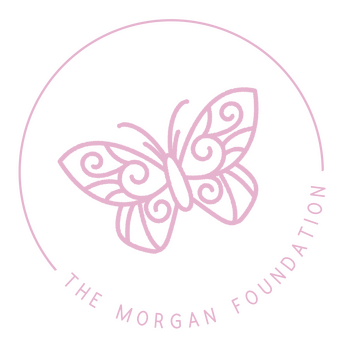 Morgan Foundation logo with a pink butterfly outline.