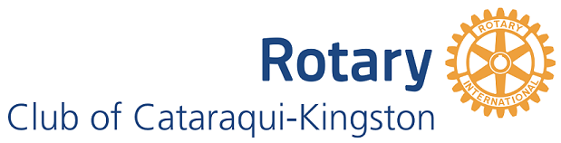 Rotary Club of Cataraqui Kingston logo with wheel that says "Rotary International."