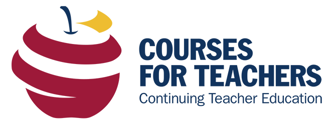 Courses for Teacher Logo with an apple