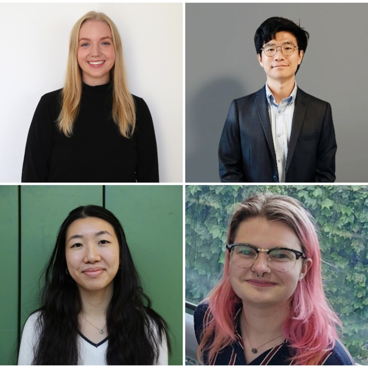 Four graduate students' headshots