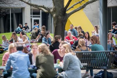 Con-Ed students at opening day west campus final year