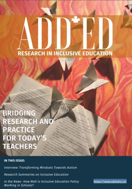 Cover of Add Ed Magazine with the title Bridging Research and Practice for Today's Teacher