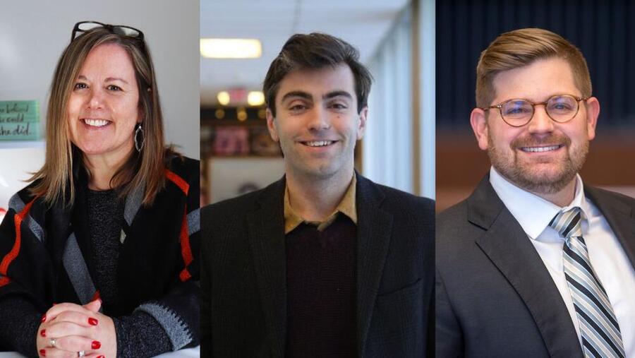 Headshots of Danielle Lapointe-McEwan, Nathan Rickey, and Chris DeLuca side-by-side.