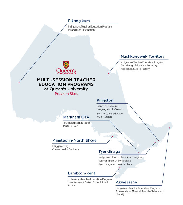 A map of multi-session sites across Ontario 