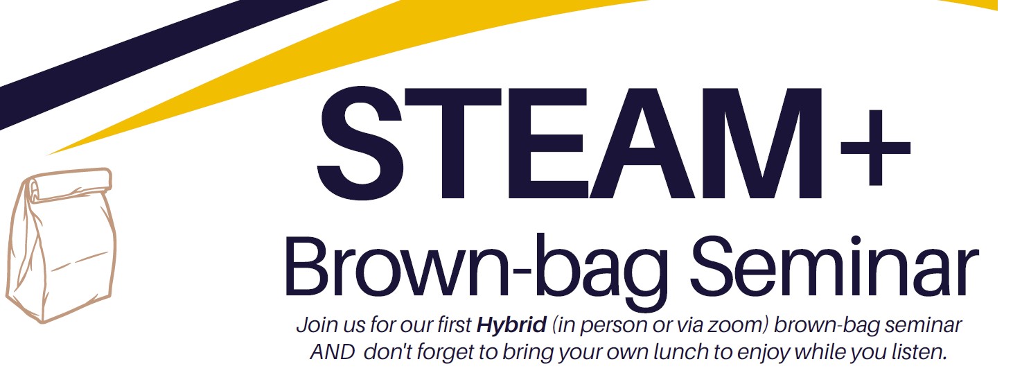 STEAM+ brown bag seminar join us for our first hybrid brown bag seminar and don't forget to bring your own lunch to enjoy while you listen. 