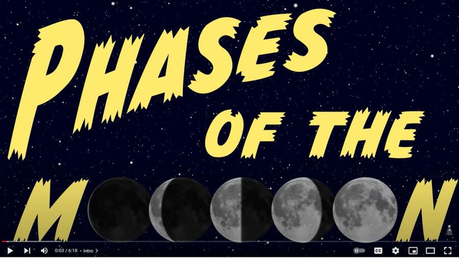 Cover of a video that reads "Phases of the Moon"