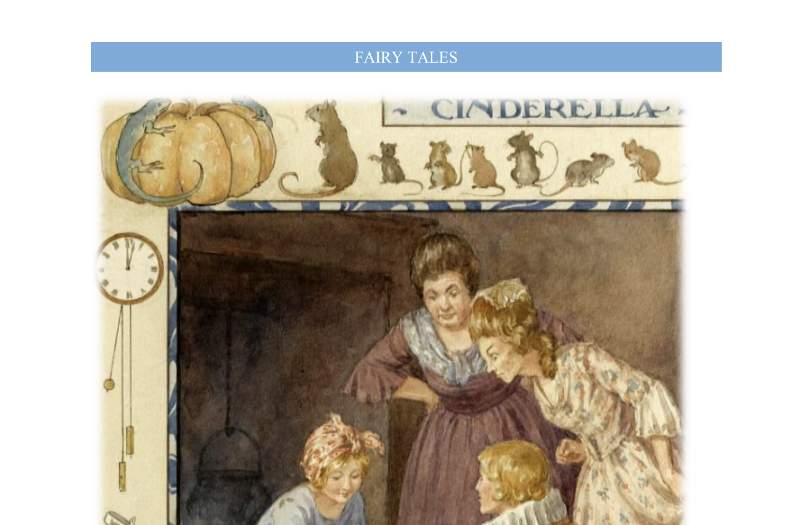 Cover page for Cinderella Archetype lesson plan with the text "Fairy Tales" and an image of Cinderella.