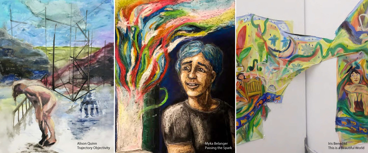 3 paintings done by students