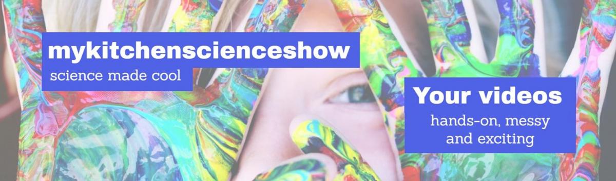 "mykitchenscience show - science made cool" image of brightly coloured science experiment